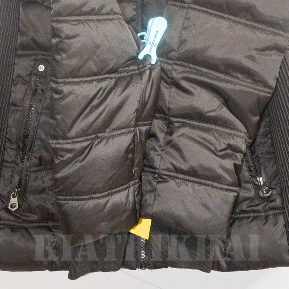 Nautica Womens Faux Fur Trim Hooded Midweight Puffer Jacket BLACK - Picture 8 of 12